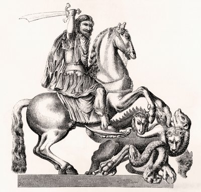 King Charles II of England Represented as St George Slaying the Dragon by Gottfried Leigeber